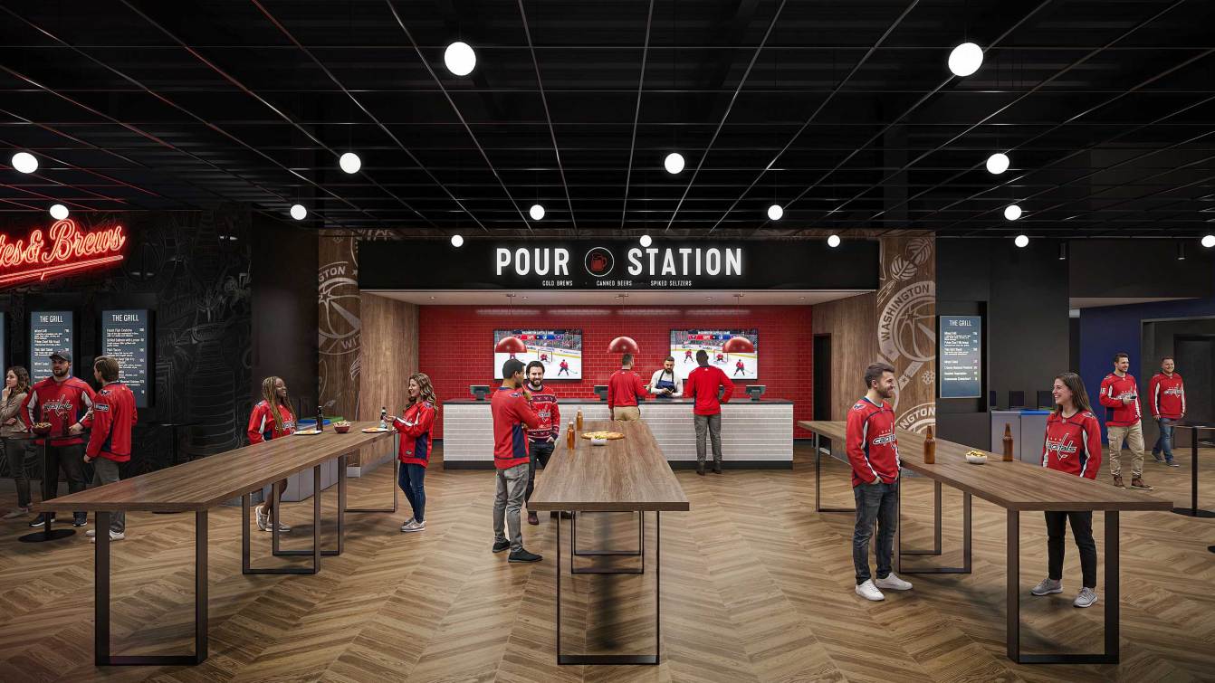 Capital One Arena terrace level beer hall
