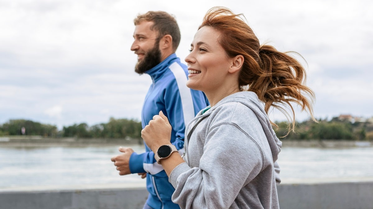 Couple running together