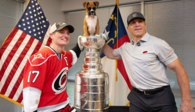 Brind’Amour spends day with Stanley Cup in Raleigh community