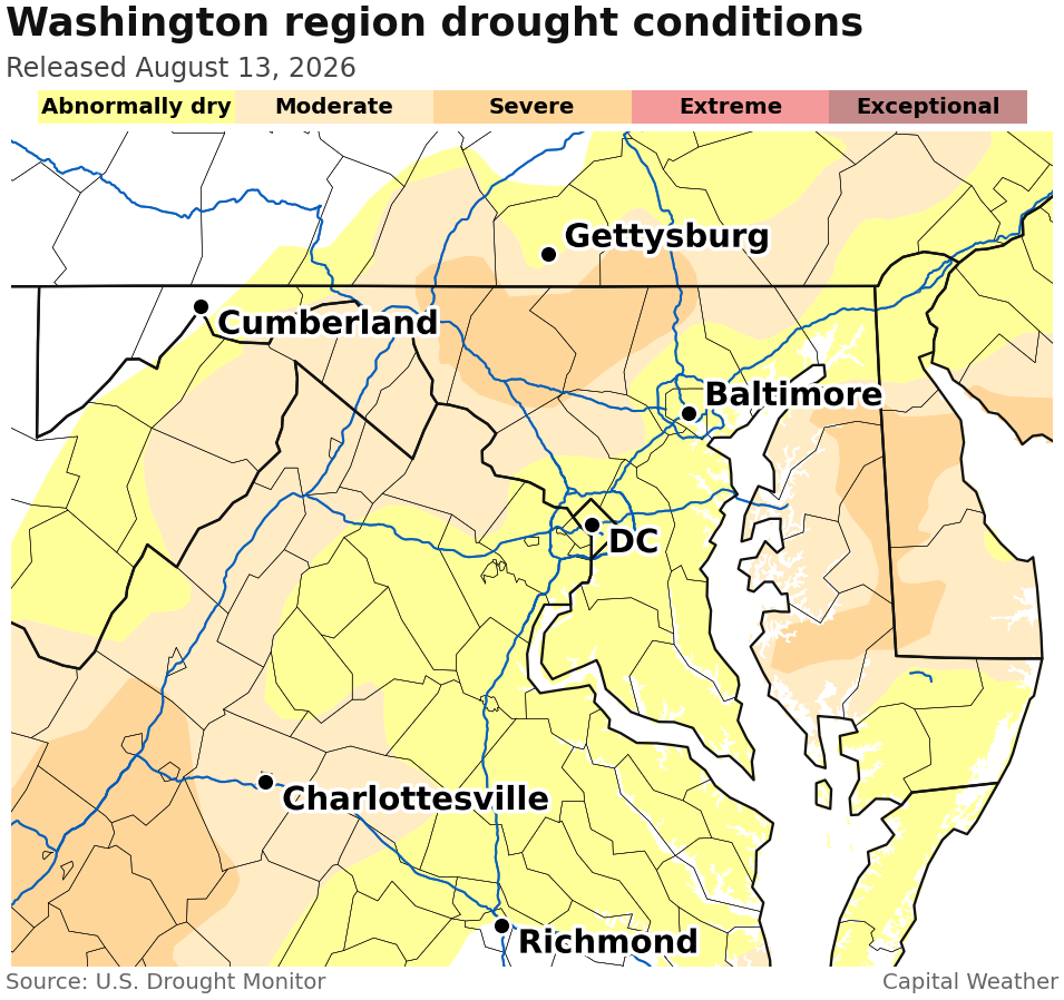 More of the DC area emerges from drought after recent rains