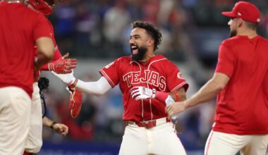 Scoreless through 9, Rangers beat Angels 2-1 as Langford has tying RBI then scores winner in 10th
