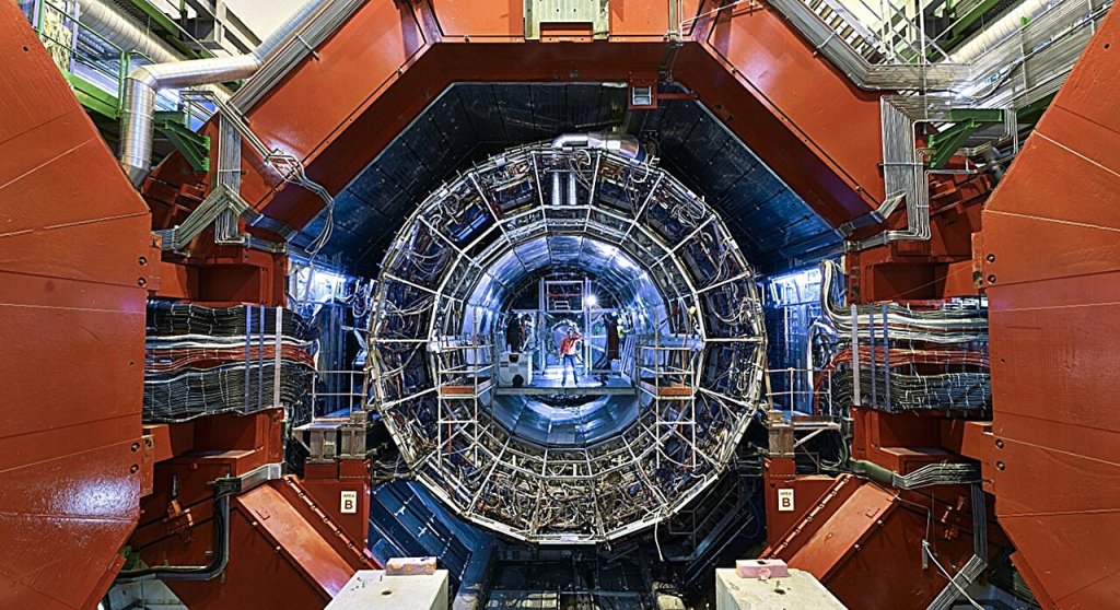 The ALICE detector at CERN, a large particle physics experiment.