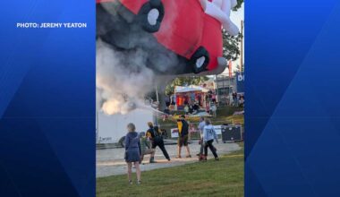 Remote-controlled balloon catches fire in Pittsfield; 1 injured