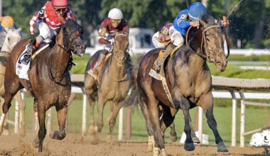 Whitney Stakes: Sovereignty rallies from far back for dominating victory