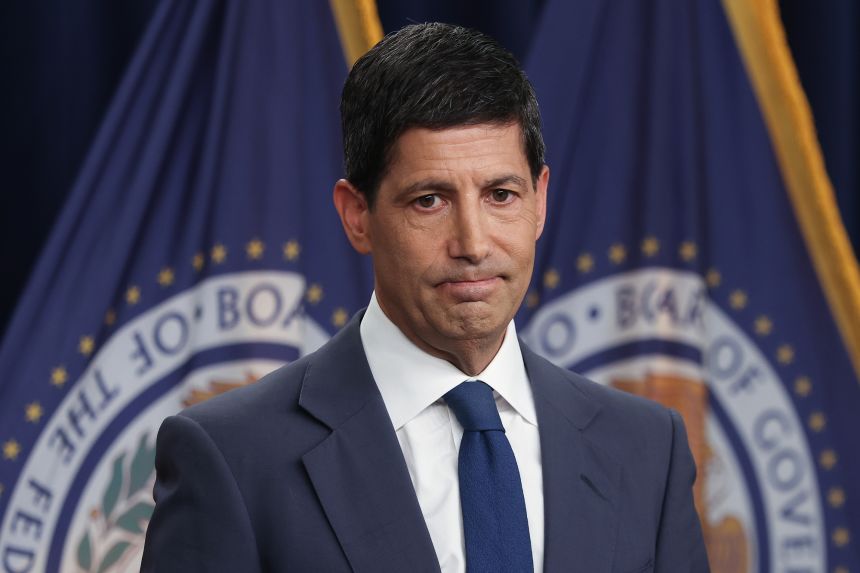 Federal Reserve Chair Kevin Warsh speaks during a news conference at Federal Reserve Headquarters in Washington, DC, on July 29.
