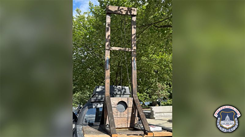 Man arrested near US Capitol after driving from California with a guillotine in his truckbed