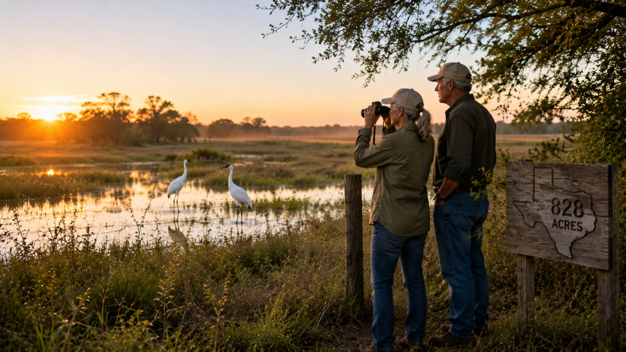 Image AI generated How a Texas couple discovered endangered whooping cranes on their new 828-acre property <br>