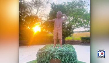 Grieving parents make public plea for return of ‘priceless’ statue to Miami Lakes park
