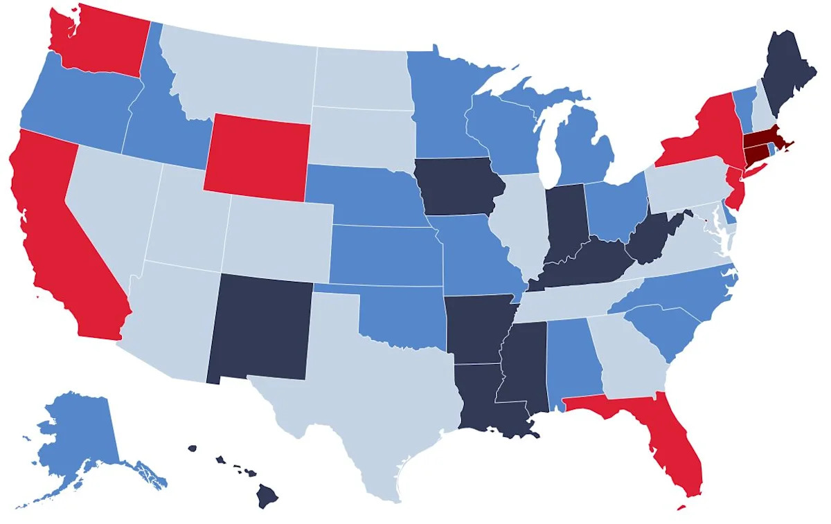 These Are the States Where $1 Million Annual Incomes Are Most and Least Common