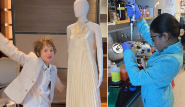 split image Max with dress gitanjali in lab