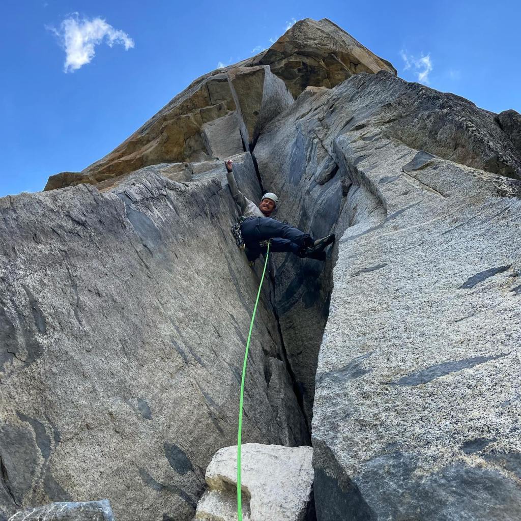 Yosemite speed climber Jake Whisenant on a rock face.