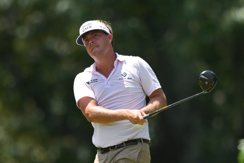 Keith Mitchell golfing during the third round of the FedEx St. Jude Championship.