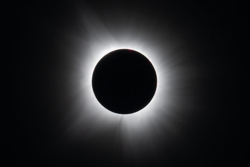 A total solar eclipse is visible over Dallas in April 2024.
