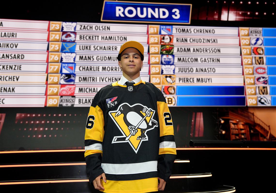 ‘I just want to make her proud’: Penguins draft pick Pierce Mbuyi carries his mother’s memory on the ice