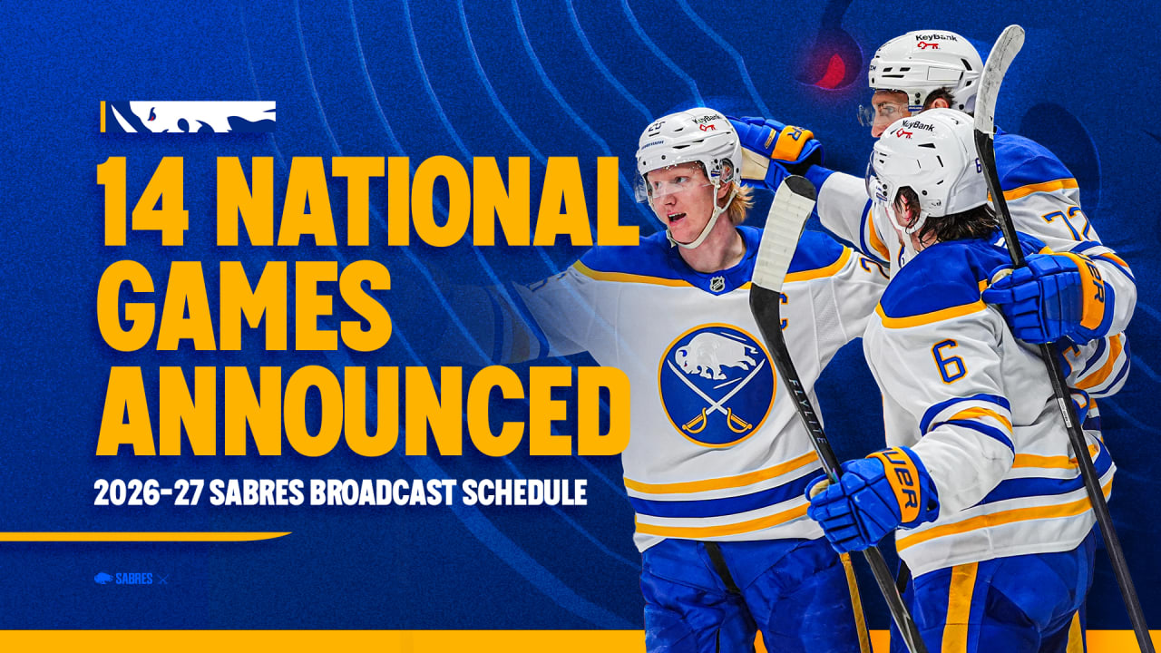 Sabres to appear on 14 national broadcasts in 2026-27
