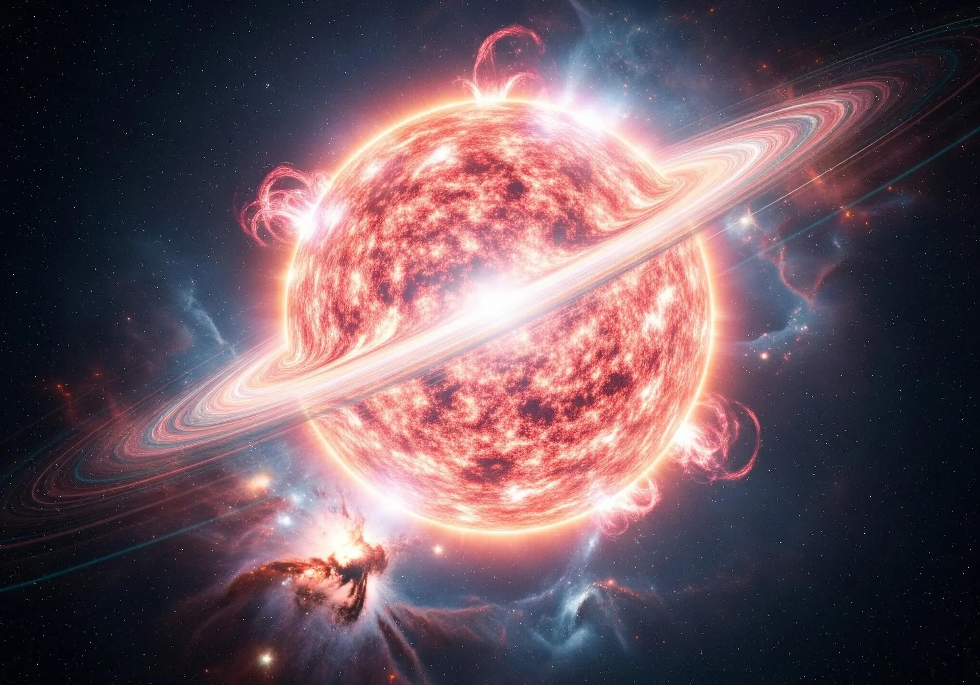 An AI-generated view of a supermassive star.