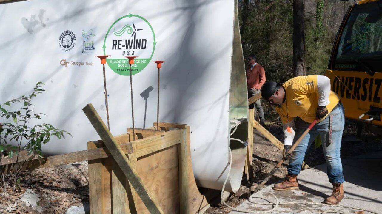 Image Credit: Allison Carter via Georgia Tech Research News Center Reusing wind turbine blades
