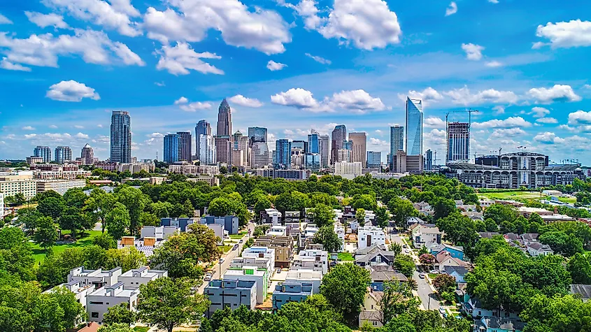 The downtown skyline of Charlotte, North Carolina.