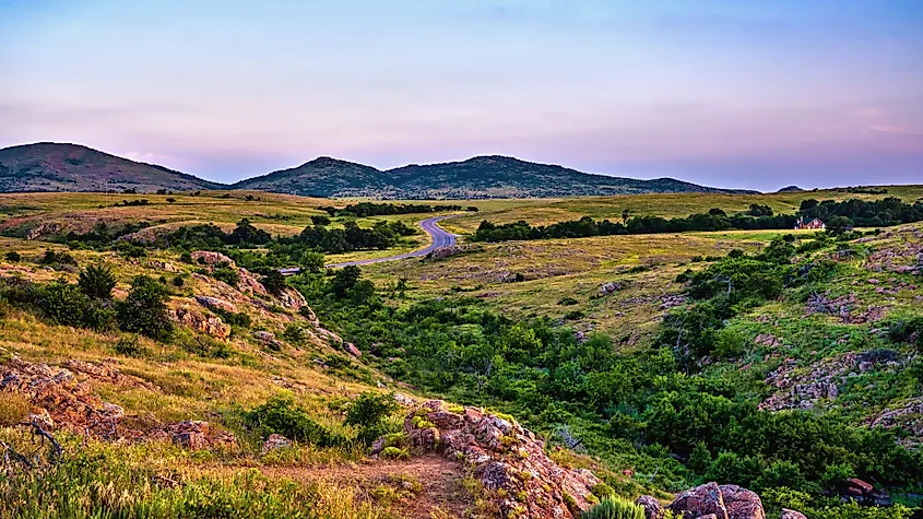 The Wichita Mountains near Lawton, Oklahoma.