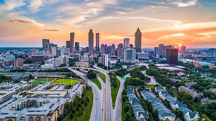 The downtown skyline of Atlanta, Georgia.