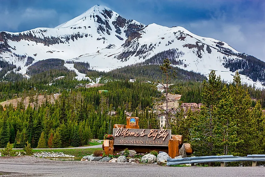 The mountain landscape around Big Sky, Montana.