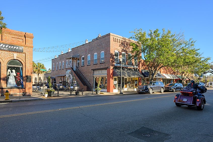 Historic Main Street in Conway, South Carolina.