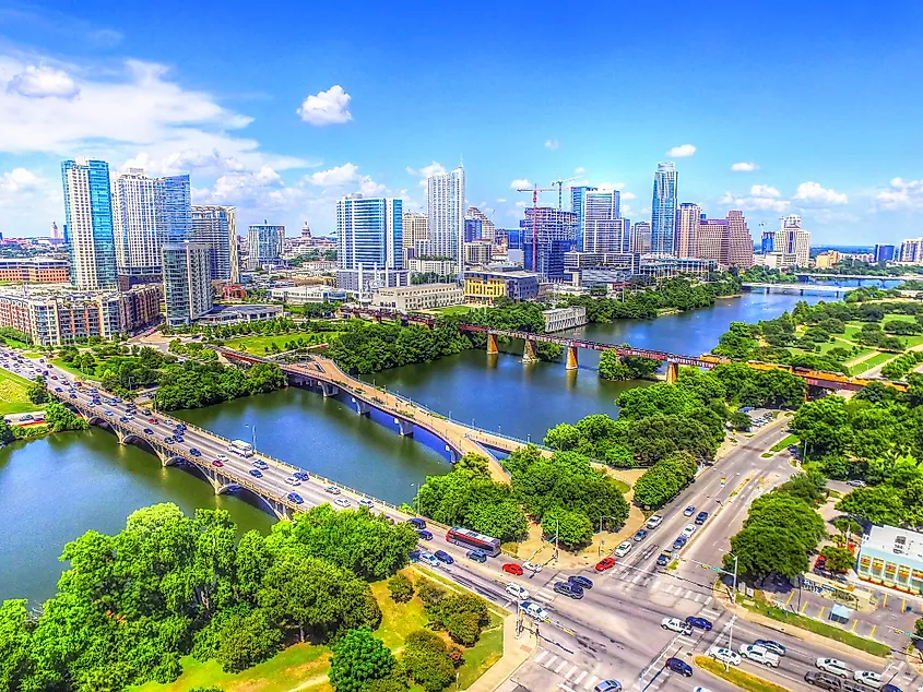 The downtown skyline of Austin, Texas.