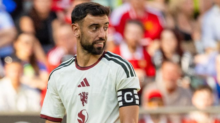 Bruno Fernandes had a penalty saved in Man Utd's friendly with AC Milan