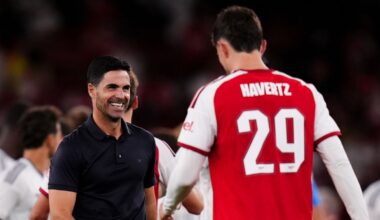 Mikel Arteta was all smiles after the friendly against Como