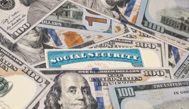 A Social Security card in a pile of $100 bills.