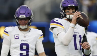 J.J. McCarthy, Carson Wentz split second-team reps on Tuesday