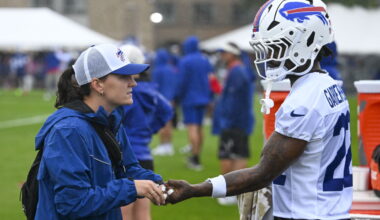 C.J. Gardner-Johnson leaves practice on cart with lower leg injury
