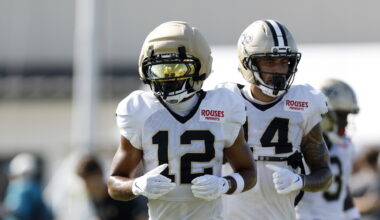 Saints WR Chris Olave exits joint practice with Cowboys