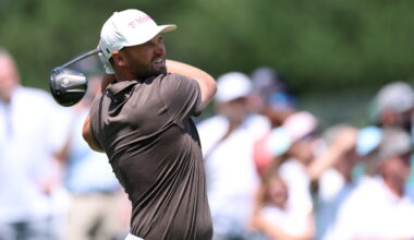Wyndham Clark slips up at start but keeps foot on pedal to carry 54-hole lead at Bellerive