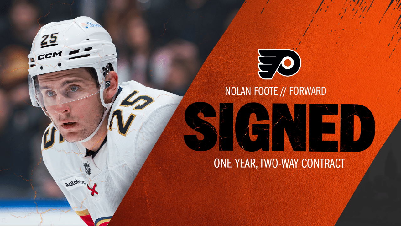 Flyers Agree to Terms With Forward Nolan Foote On a One-Year, Two-Way Contract