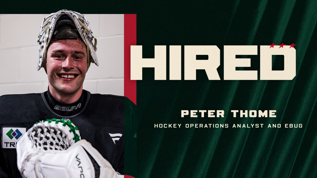 Minnesota Wild Names Peter Thome Hockey Operations Analyst and Emergency Backup Goalie