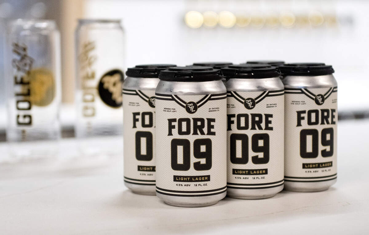 A beer named Fore 09 made for the Golf Loft by Rotunda Brewing Co.