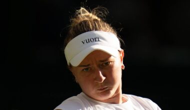 Barbora Krejcikova returns a shot