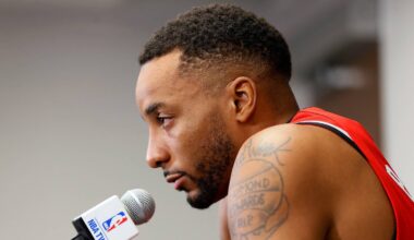 Sep 25, 2017; Toronto, Ontario, Canada; Toronto Raptors guard Norman Powell (24) during a press conference at media day at the BioSteel Centre. Mandatory Credit: John E. Sokolowski-USA TODAY Sports