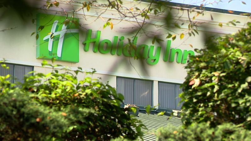 AUG. 31, 2026 - The Holiday Inn Express at 435 Smokey Park Highway in Asheville, North Carolina. State health officials have identified this hotel as a potential measles exposure site. (Photo: WLOS Staff)