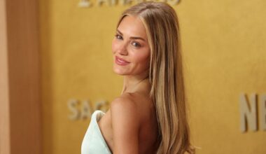 Michelle Randolph poses in bikini top on Instagram between Landman scenes
