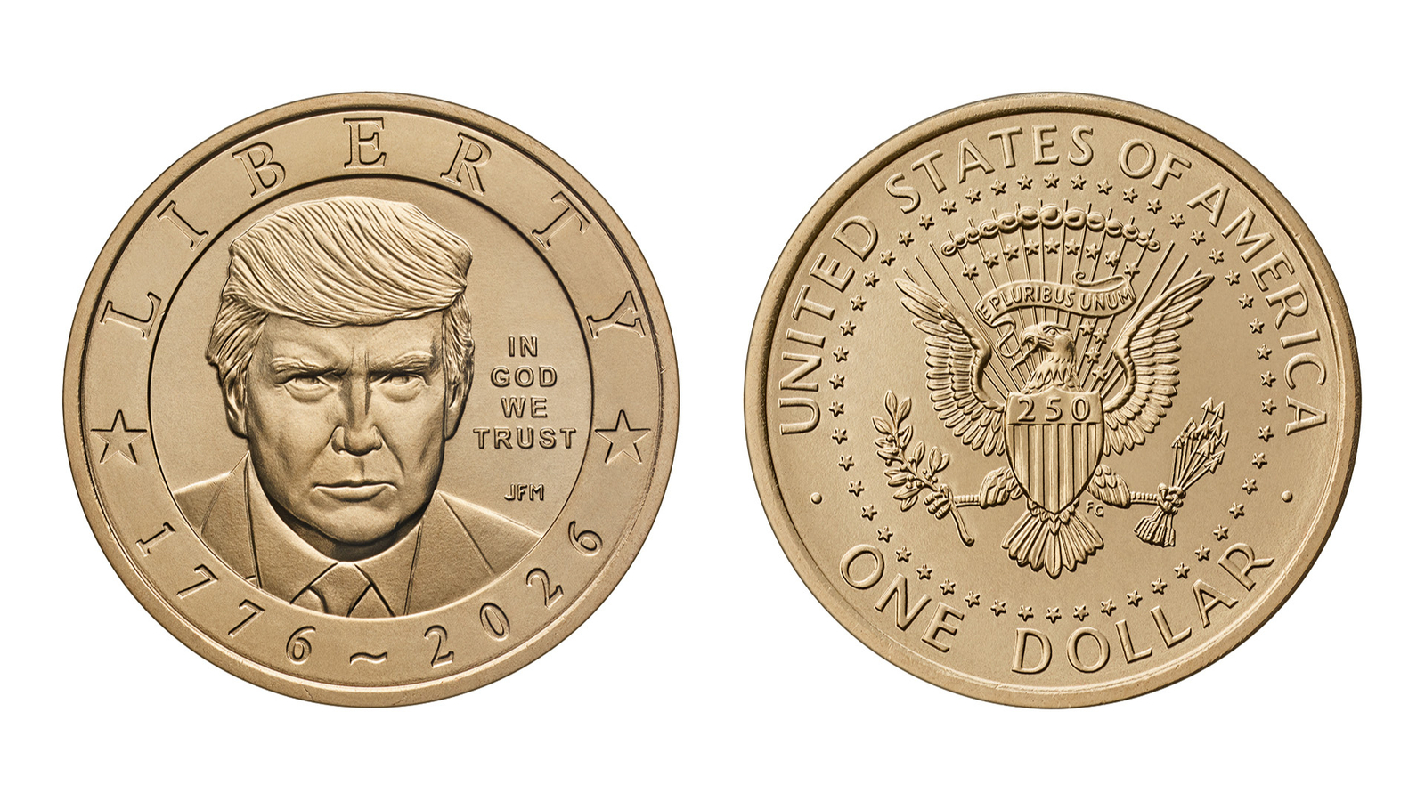 U.S. Mint to start selling $1 coin featuring President Donald Trump's face, celebrating America's 250th birthday
