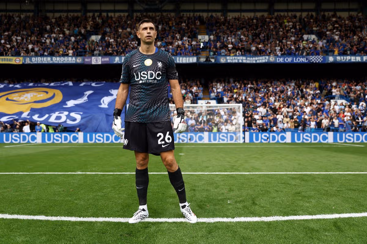 Emiliano Martinez  before the Premier League 2026/27 match between Chelsea FC and Brighton & Hove Albion at Stamford Bridge.