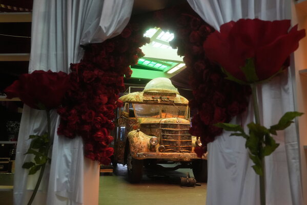 Ken Kesey's psychedelic bus "Furthur" is displayed at the Forever Grateful exhibit. (AP Photo/Jeff Chiu)