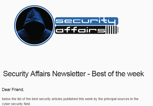 Security Affairs newsletter Round 593 by Pierluigi Paganini – INTERNATIONAL EDITION