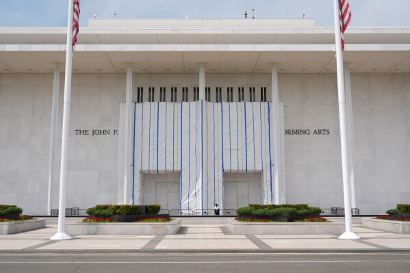 The John F. Kennedy Center for the Performing Arts, is seen, Wednesday, Sept. 2, 2026, in Washington. (AP Photo/Mark Schiefelbein)