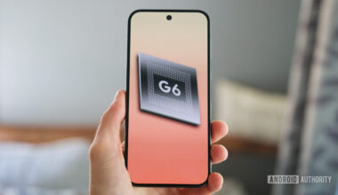 Photo of a Tensor G6 chip render displayed on a Pixel 11 Pro XL.