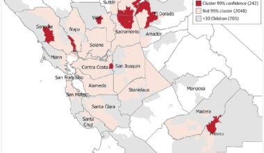 Two hotspots in Sonoma and Napa counties among Northern California cluster where lower vaccination rate could enable measles spread