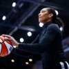 A'ja Wilson #22 of the Las Vegas Aces warms up before playing against the Toronto Tempo at Coca-Cola Coliseum on July 20, 2026 in Toronto, Canada.