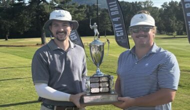 Regular Division champions were, from left, Ryder Pierce and Zane Penney